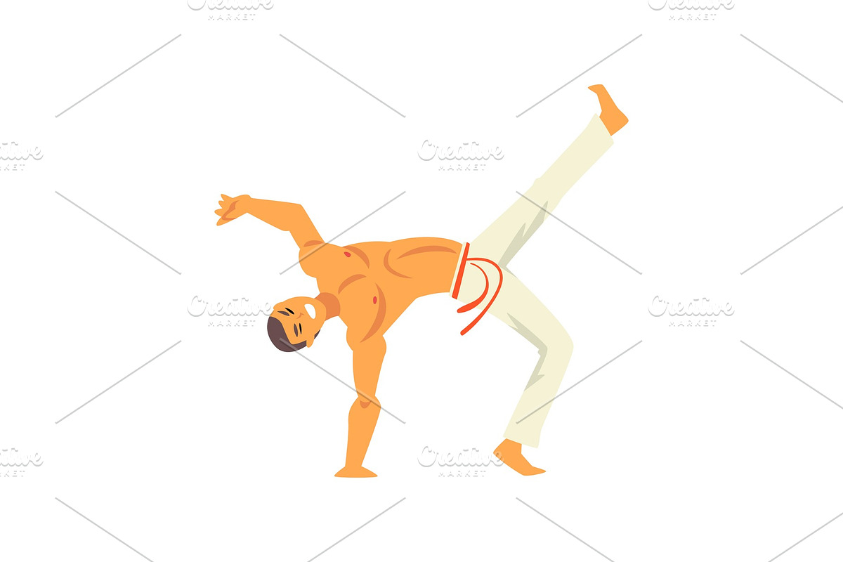 Capoeira Dancer Fighter Character in Illustrations - product preview 8