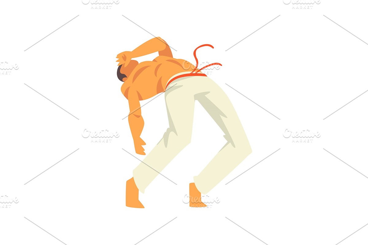Young Man Practicing Capoeira in Illustrations - product preview 8