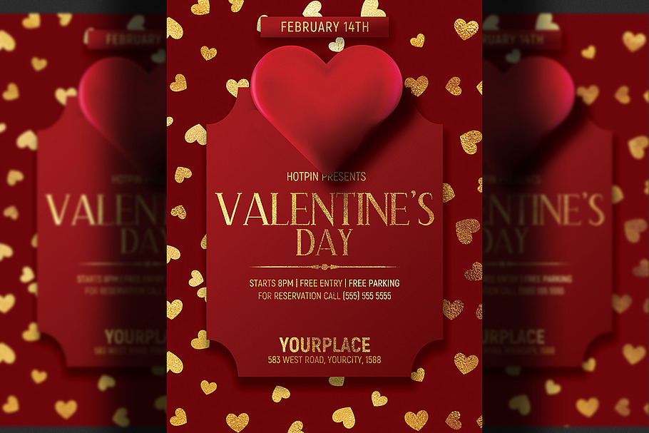 Valentines Day Flyer Template in Flyer Templates - product preview 8