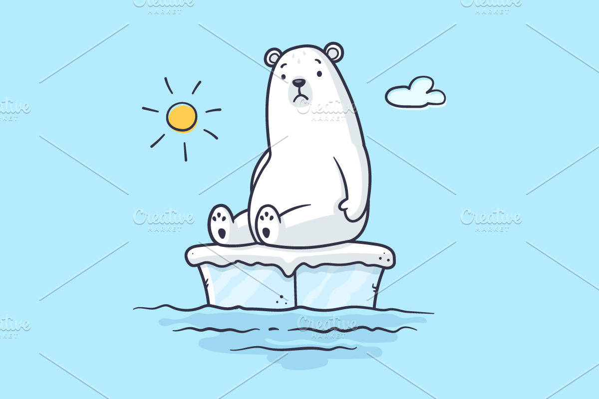Global Warming Polar Bear in Illustrations - product preview 8
