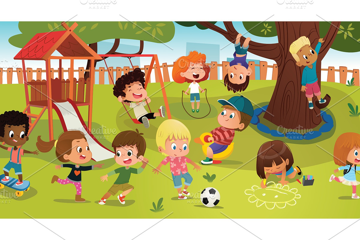 School playground in Illustrations - product preview 8