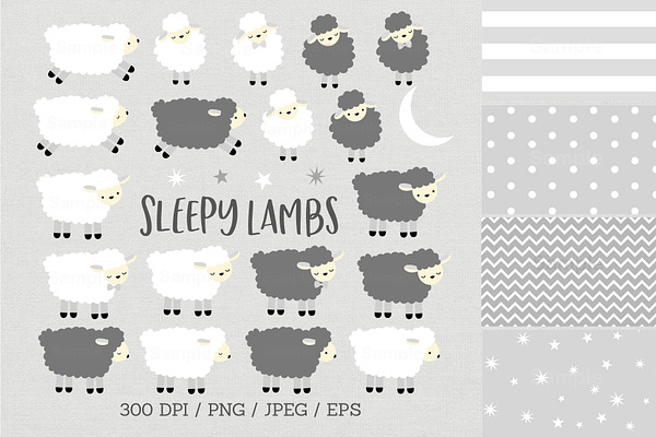 Sleepy Lamb Clipart