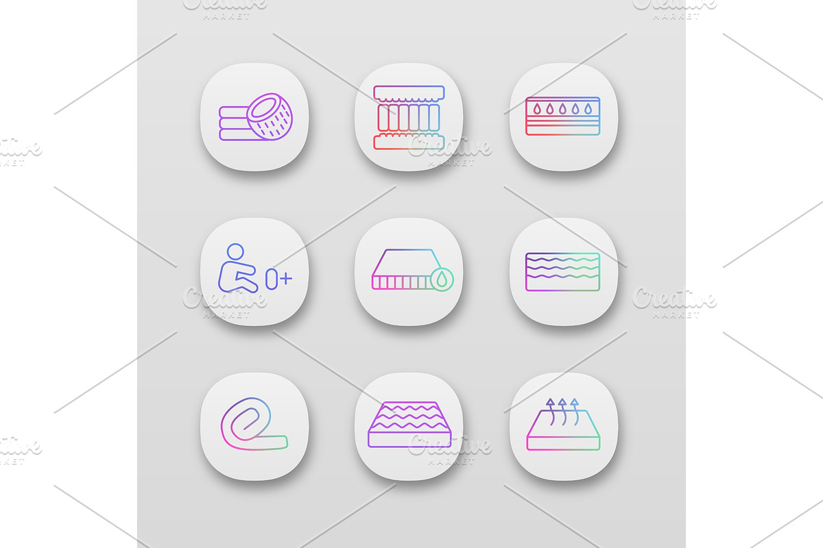 Mattress app icons set in Icons - product preview 8