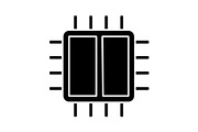 Dual core processor glyph icon