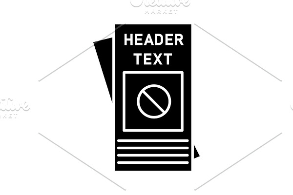 Protest leaflet glyph icon