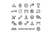 Racing Signs Black Thin Line Icon 