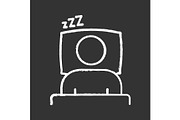 Sleeping time chalk icon