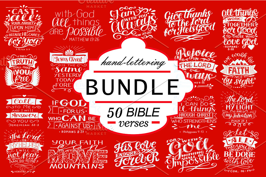 BUNDLE 50 BIBLE VERSES in Illustrations - product preview 8