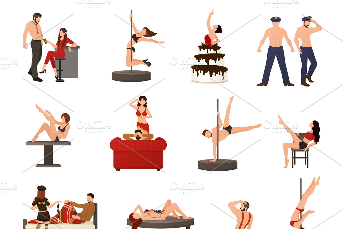 Exotic dancer icon set in Icons - product preview 8