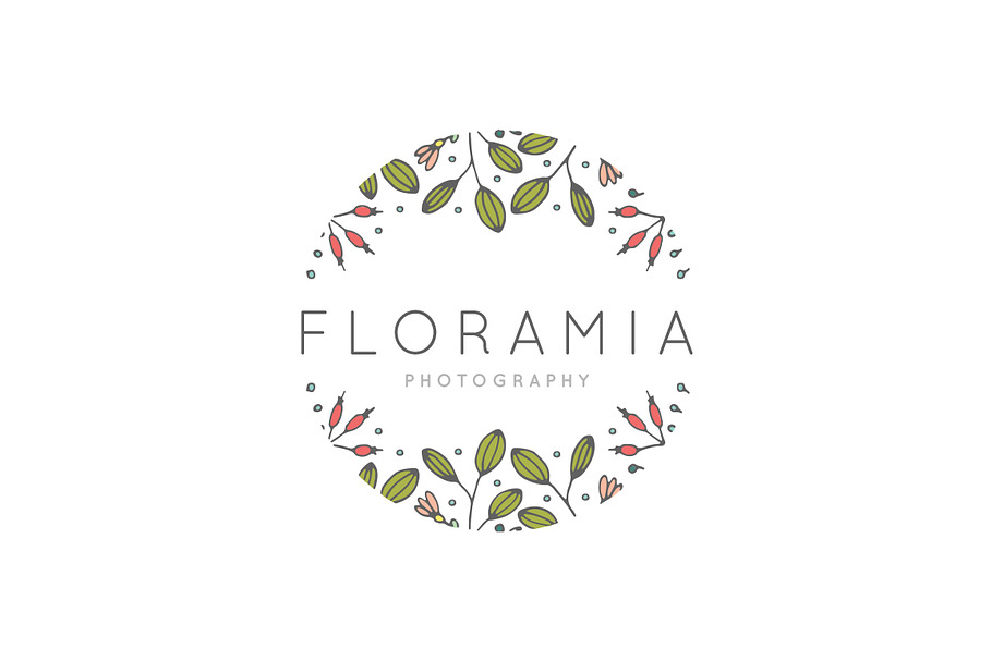 Floral Handdrawn Border Logo EPS PSD in Logo Templates - product preview 8