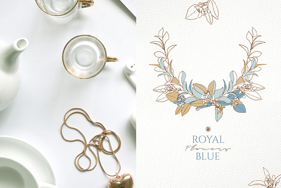 Royal Blue Flowers in Illustrations - product preview 1