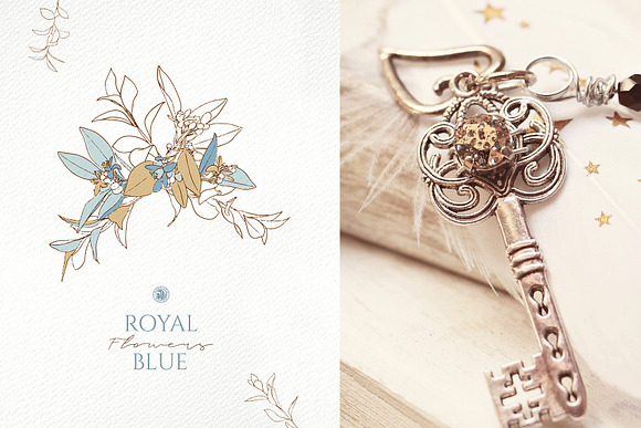 Royal Blue Flowers in Illustrations - product preview 3