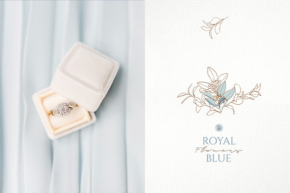 Royal Blue Flowers in Illustrations - product preview 4