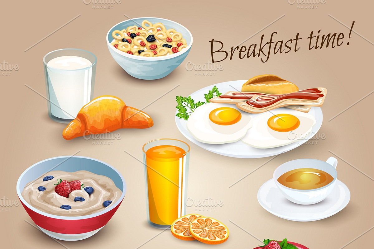 Hotel breakfast menu poster in Illustrations - product preview 8