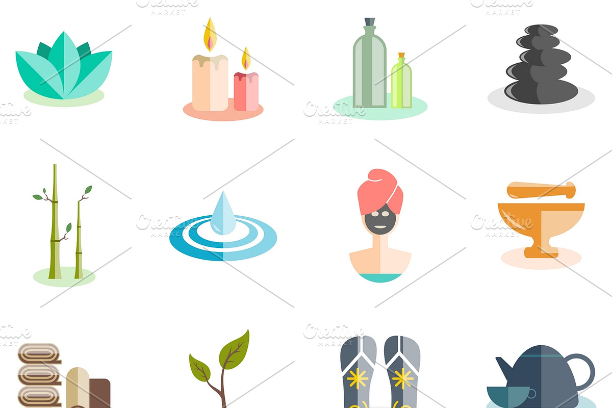 Spa and beauty icons set in Icons - product preview 8