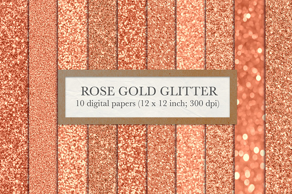 Rose gold glitter textures