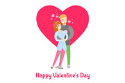 Happy Valentines Day Poster with Boy