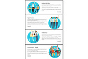 Three Successful Team Posters Vector