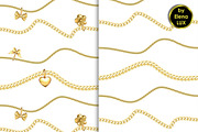 Golden Chains Seamless Pattern Set