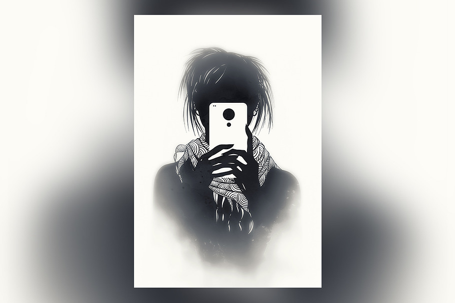 selfie without a face | JPEG in Illustrations - product preview 8