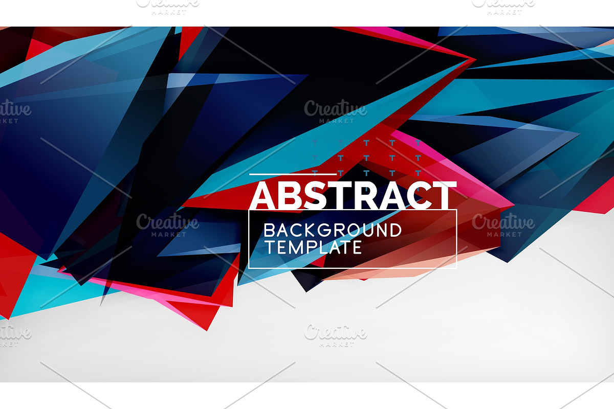 Abstract color triangles geometric in Illustrations - product preview 8