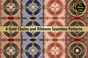 Chains and Ribbons Seamless Pattern