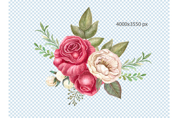 Floral Elements Flower Clipart Roses in Objects - product preview 3