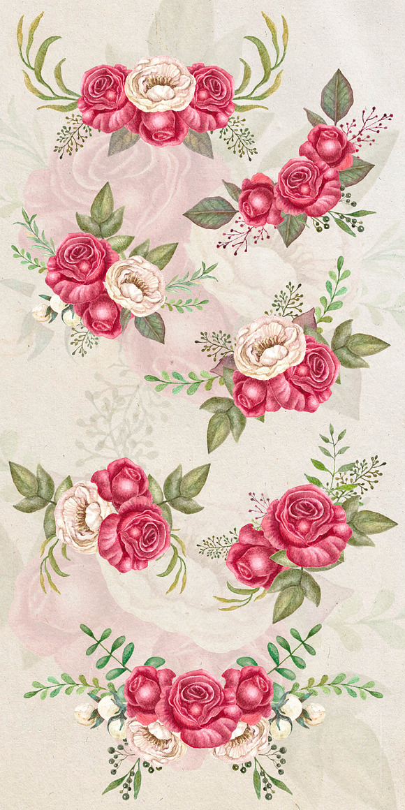 Red roses Bouquets clipart png in Illustrations - product preview 1