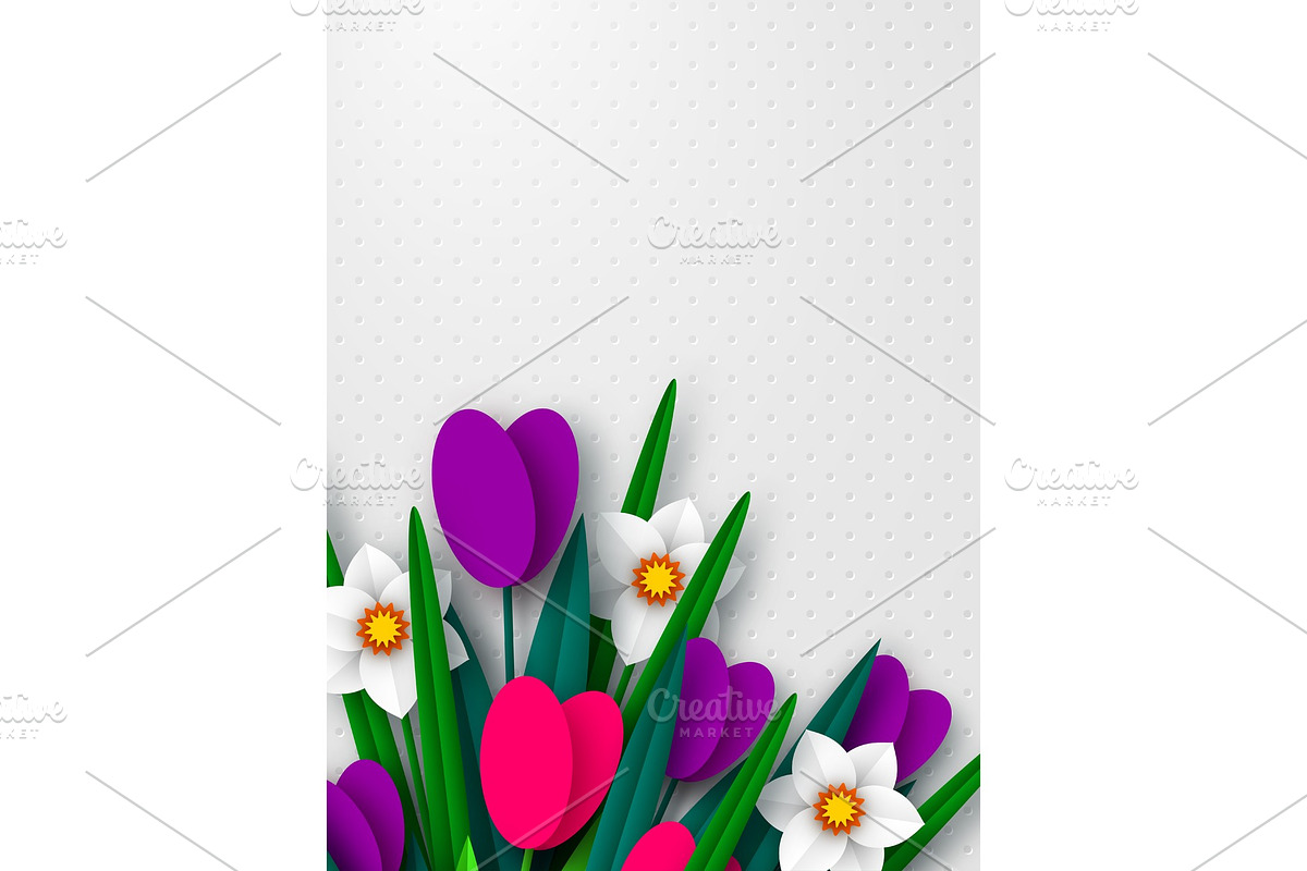 Spring floral composition with paper in Illustrations - product preview 8