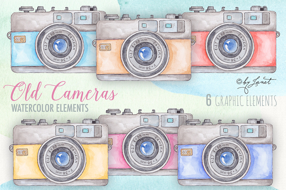 Old Cameras in Illustrations - product preview 8