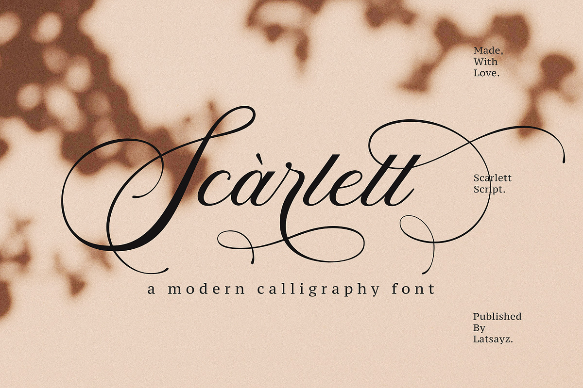 Scarlett | Elegant Calligraphy Font in Script Fonts - product preview 8