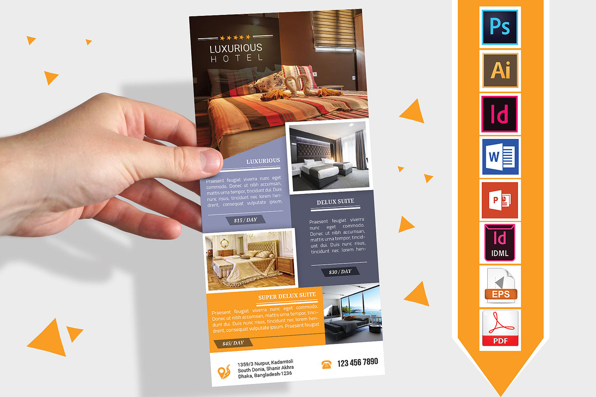 Rack Card | Hotel DL Flyer Vol-01 in Flyer Templates - product preview 8