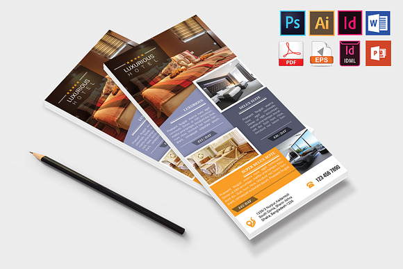 Rack Card | Hotel DL Flyer Vol-01 in Flyer Templates - product preview 3
