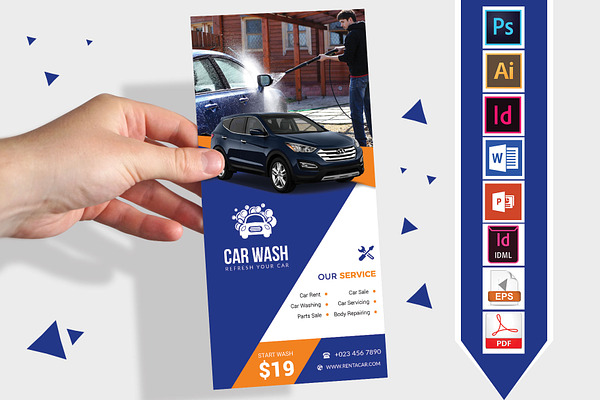 Rack Card | Car Wash DL Flyer Vol-01