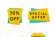 Yellow and green sale retro badges