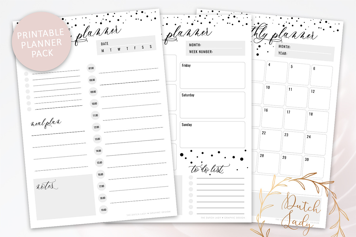 Printable Planner Pack - Dotted in Stationery Templates - product preview 8