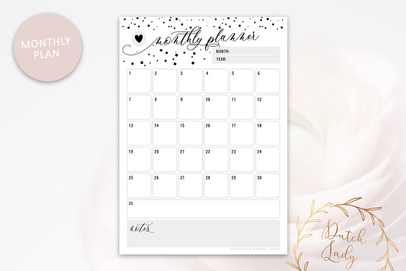 Printable Planner Pack - Dotted in Stationery Templates - product preview 3