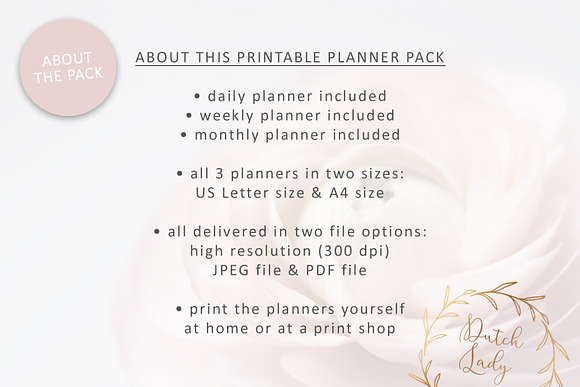 Printable Planner Pack - Dotted in Stationery Templates - product preview 4