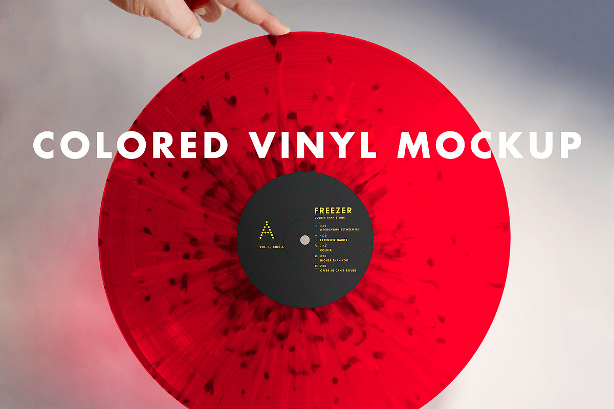Colored Vinyl Record Mockup in Product Mockups - product preview 8