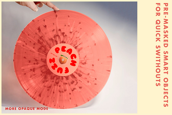 Colored Vinyl Record Mockup in Product Mockups - product preview 3