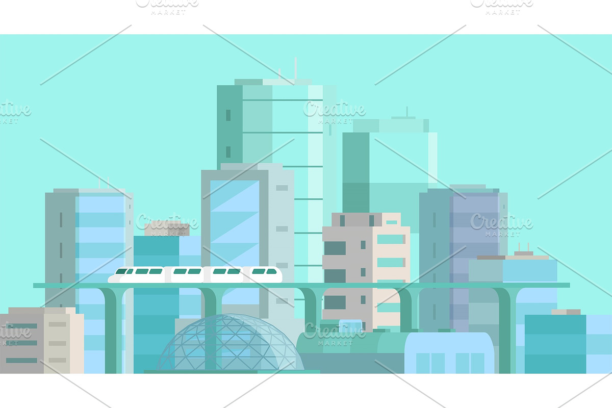 City landscape. Modern architecture in Illustrations - product preview 8