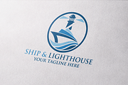 Ship & Lighthouse Logo Template