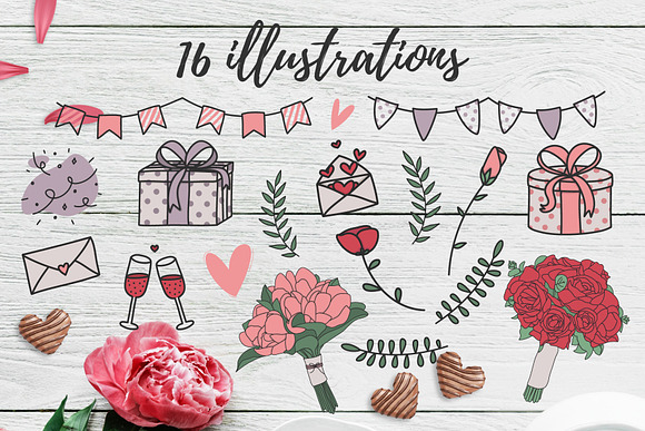 Valentines day - design kit in Illustrations - product preview 7