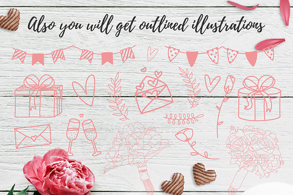 Valentines day - design kit in Illustrations - product preview 8