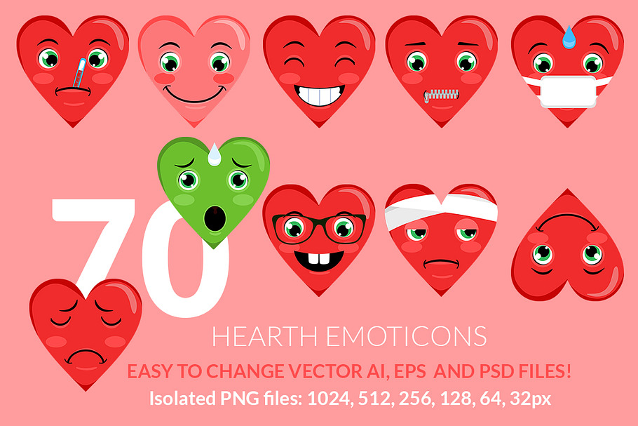 Hearth Love Emoticons