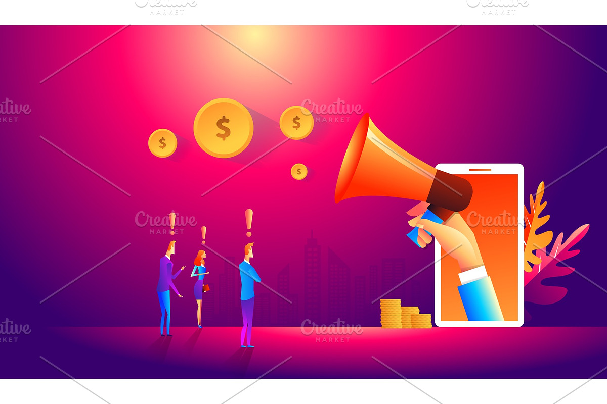 Online Marketing Team with client in Illustrations - product preview 8