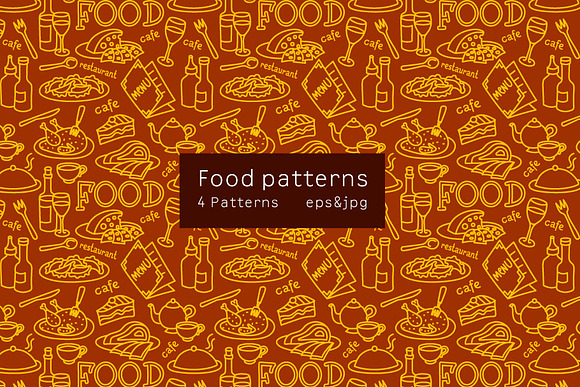Food seamless patterns in Patterns - product preview 1