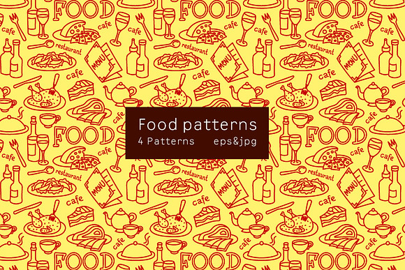 Food seamless patterns in Patterns - product preview 2
