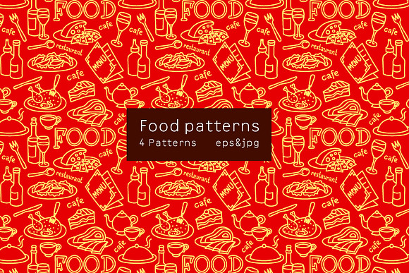 Food seamless patterns in Patterns - product preview 3