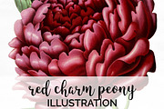 Peony Clipart Red Flowers